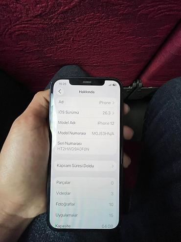 Apple iPhone: IPhone 12, 64 GB, Jet Black, Simsiz şarj, Face ID — 7