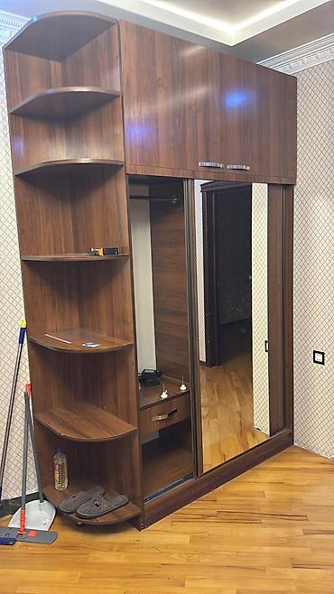 divan deri: İşlənmiş, 2 qapılı, Güzgülü, Qəhvəyi, Kupe, Düz dolab — 1