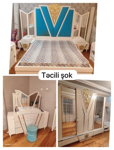 мебель из паллет бишкек: ELMİRA ♒ 🧨Şok şok 🛌Yataq otağı dəsti ela vəziyyətdə ✖️heç bir