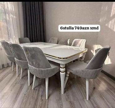 masa balaca: Qonaq otağı üçün, Yeni, Açılmayan, Dördbucaq masa, 6 stul — 1