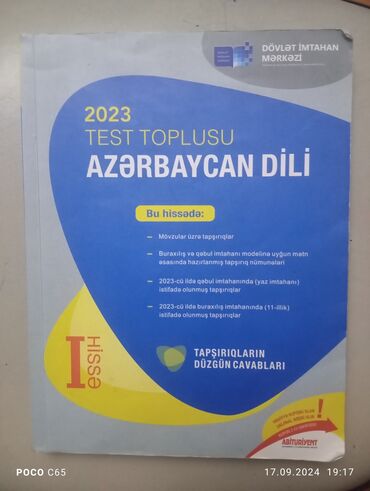 mektebe hazirliq kitabi: Azərbaycan dili test toplusu 2023 işlənib 5 manat