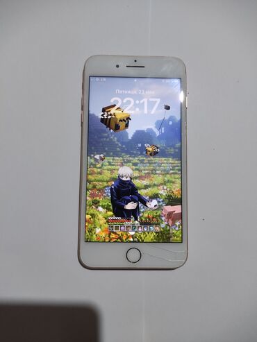 Apple iPhone: IPhone 8 Plus, Б/у, 64 ГБ, Desert Titanium, Зарядное устройство, Чехол, 100 %