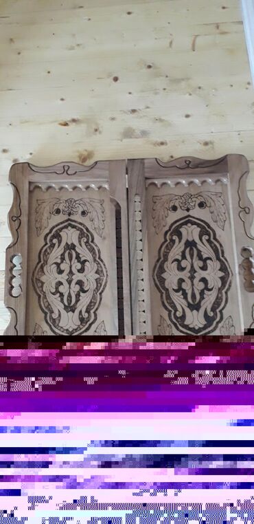 Nərdlər: Oyma naxışlı taxta nərd taxtası - Material: bərk ağacdan əl işi oyma — 3