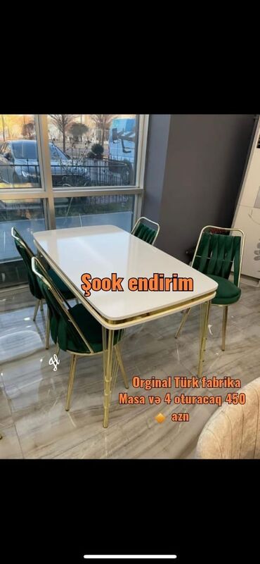 kuxna stol stul: Для кухни, Новый, 4 стула, Турция