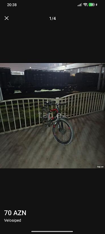 Velosiped – dağ/şəhər tipli, 26" təkərli - Rəng: qara-qırmızı -