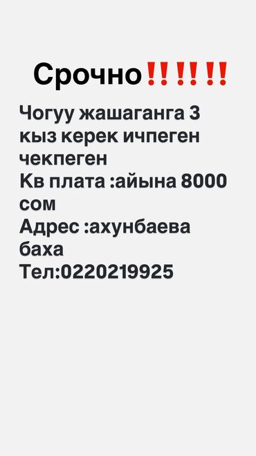 снять квартиру в бишкеке посуточно без посредников: 1 комната, Собственник, С подселением, С мебелью полностью