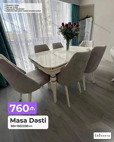 Ev və bağ: Məhsul: Masa Dəsti - Ölçü: 90×160/200 sm (açılan mexanizm sayəsində — 1