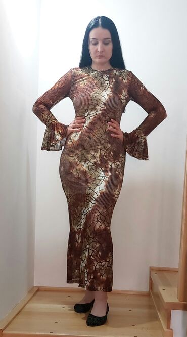reserved haljine rs: S (EU 36), color - Brown, Evening, Long sleeves