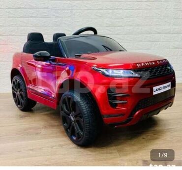 uşaq cemperləri: Uşaqlar üçün nəzərdə tutulmuş qırmızı rəngli Range Rover elektrikli