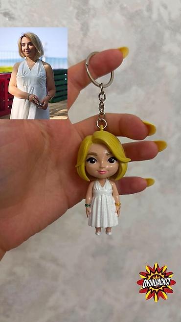 Şəxsi fotodan hazırlanmış mini fiqurlu brelok Məhsulun təsviri: -