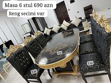 divanlar 2 el: Qonaq otağı üçün, Yeni, Açılmayan, Oval masa, 6 stul — 1
