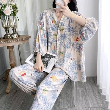 Брючные костюмы: Брючный костюм, Рубашка, Китай, Хлопок, Лето — 3