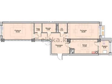 Продажа домов: 2 комнаты, 84 м², Элитка, 8 этаж, ПСО (под самоотделку)