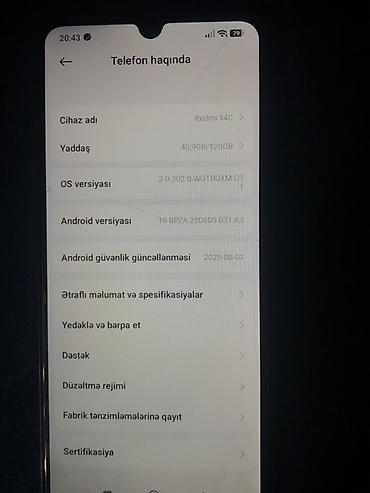 nar internet və danışıq paketleri: Redmi 14C, 128 GB, rəng - Qara — 4