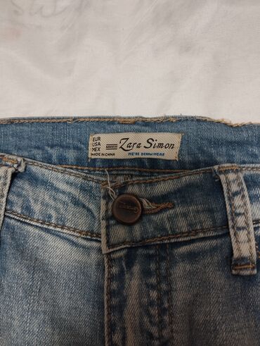 женские джинсы: Скинни, Zara basic, Китай, Средняя талия, Рваные