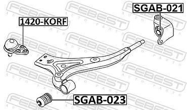 blok pitaniya: FEBEST SGAB-023 ARXA ALT QABAQ RIÇAQ SAYLENTBLOKU – SSANGYONG KORANDO — 1