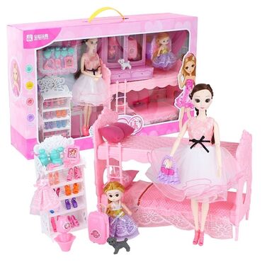 Игрушки: Кукла Барби японка на шарнирах, с дочкой. С аксессуарами. Длина 64см