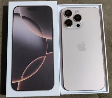 Apple iPhone: IPhone 16 Pro Max, 512 GB, Desert Titanium, Simsiz şarj, Face ID