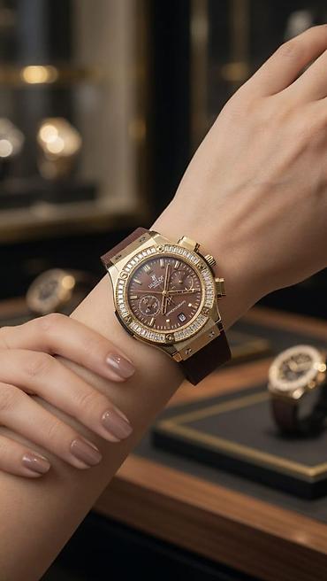 aldo saat: Hublot Chronograph – premium qol saatı - Korpus: polad və qızılı — 5