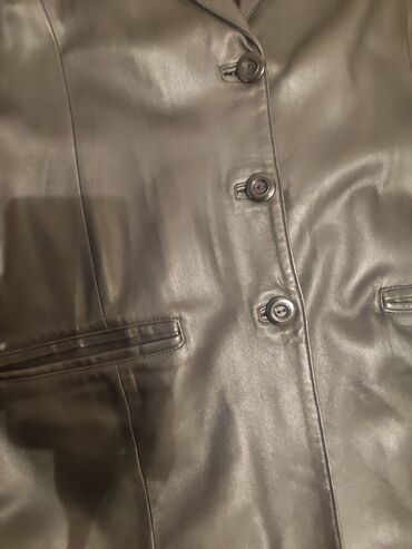 пиджак кожа: Кожаная куртка, Классическая модель, Натуральная кожа, Приталенная модель, L (EU 40)