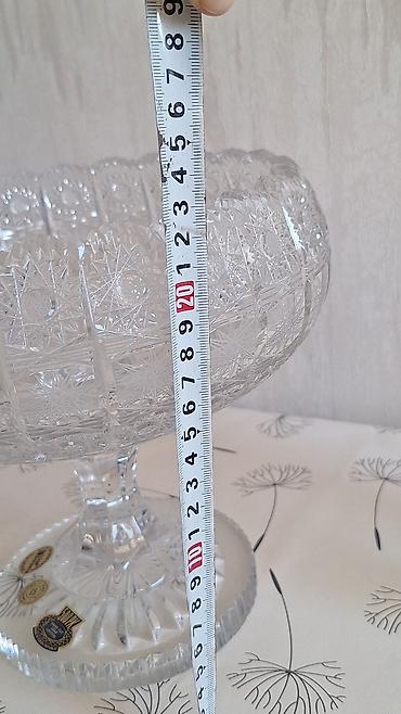 neman xrustal: Kənafidə oyma naxışlı kristal dəst - Material: qalın, şəffaf kəsim — 7