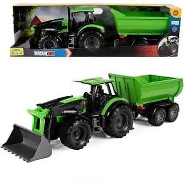 avion igracka za decu: LENA Deutz-Fahr 9340 TTV traktor sa prednjim utovarivačem i prikolicom — 5