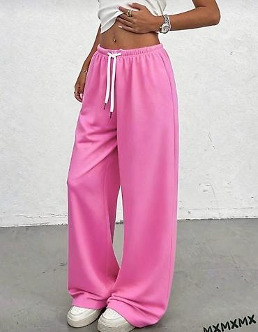 Donji deo: Ženske široke trenerke – više boja - Kroj: wide-leg/oversized, ravna i — 1