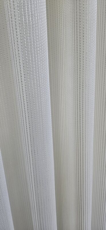 Pərdə və tüllər: Ağ rəngli tül pərdə parçaları - Material: nazik, şəffaf və nəfəsalan — 3