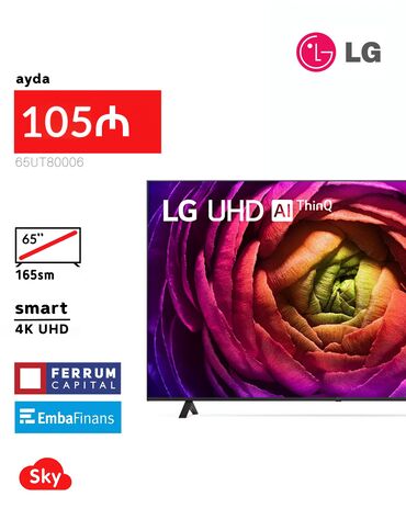 Televizorlar: Yeni Televizor LG Led 65" 4K (3840x2160), Pulsuz çatdırılma