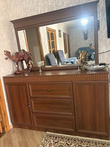 guzgu şamdan: Şüşə TV stendi və güzgülü komod dəsti - TV stendi: Qara temperli — 5