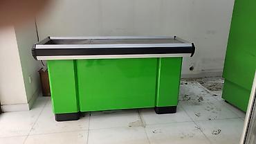 Kassa stolları: Supermarket kassası – konveyersiz kassasxol - Rəng: yaşıl gövdə — 1