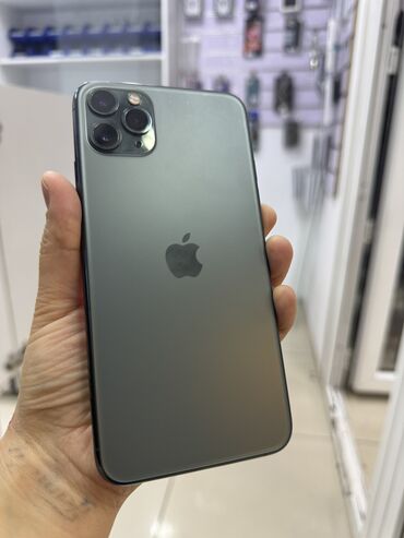Apple iPhone: IPhone 11 Pro Max, Б/у, 64 ГБ, Зеленый, Чехол, 100 %