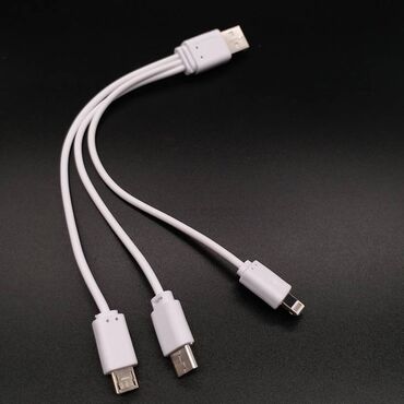 кабели синхронизации usb type c microusb apple lightning в Кыргызстан | Кабели и адаптеры: Мульти кабель адаптер для зарядки 3-в-1 USB - micro USB + TYPE C (8