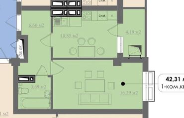 Продажа домов: 1 комната, 41 м², Элитка, 6 этаж, Евроремонт