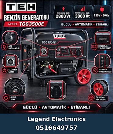 Elan başlığı: Benzin generatoru TEH TGG3500E, Benzin, 2,8 kVt, 230 V