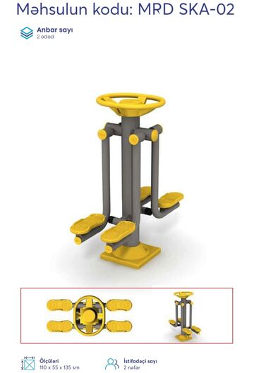 Digər trenajorlar: Açıq hava fitnes avadanlıqları – sarı/qrafit rəng palitrası, metal — 2