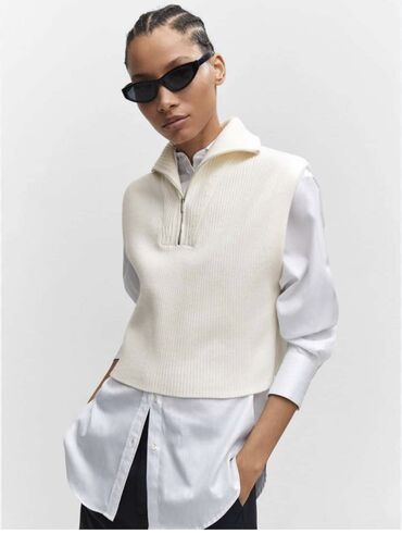 Кофта, Mango, S (EU 36), цвет - Бежевый