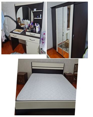 шкаф стеллаж: Двуспальная кровать, Шкаф, Трюмо, Тумба