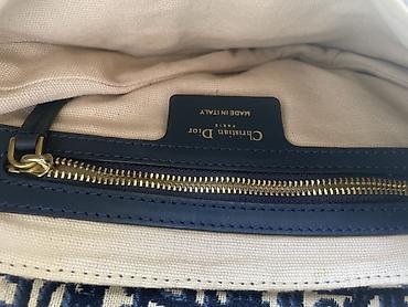 Сумки: Сумка Dior Saddle, синяя жаккардовая Oblique. - Форма: фирменная — 2