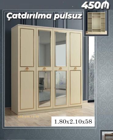 Divanlar: 4 qapılı Düz dolab, Qarderob, paltar dolabı lalafo.az -da Divanlar: 4 qapılı Düz dolab, Qarderob, paltar dolabı