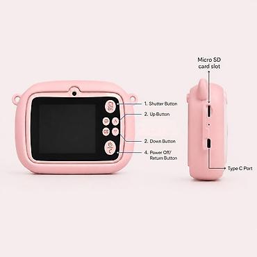 3700din Digitalni fotoaparat sa štampačem za decu PONI - roze/plavi