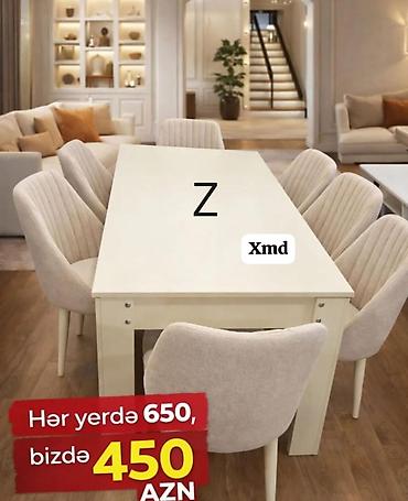srunv auto tools: Qonaq otağı üçün, Yeni, Açılmayan, Dördbucaq masa, 6 stul — 1