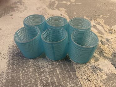 брендовые кошельки: Бигуди-липучки, сетчатые, голубые — набор 6 шт. - Материал: легкий