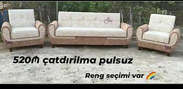кожаные диваны цены: Klassik dizaynlı 3 parça dəst: - 1 ədəd üçlü divan - 2 ədəd iri kreslo — 1