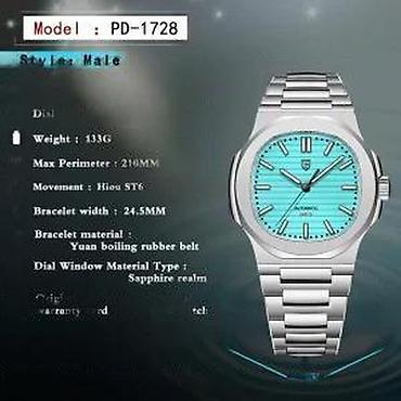 Ručni satovi: PAGANI DESIGN PD-1728 -Tiffany plava-Patek Philippe Nautilus Potpuno — 8