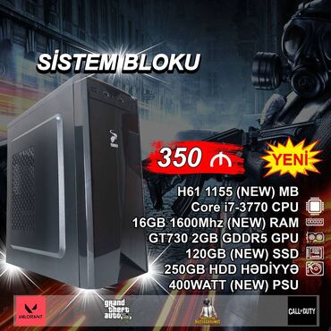 zhiyun crane m2: Sistem Bloku "Sarko DDR3 H61 1155 Core i7 3770 GT730 2GB GDDR5" ⭐Tək
