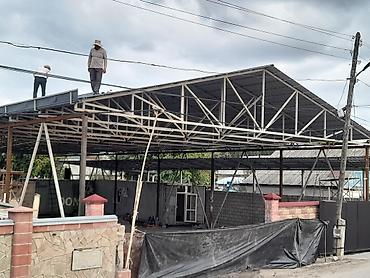 Навесы: Навес, Двускатный, Металл, Черепица, Установка — 3