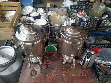 Техника для кухни: Kömürlə işləyən klassik samovar. Şəkillərdə metal korpuslu, iri — 7