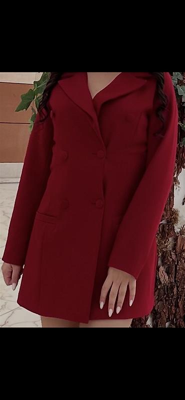 Qadınlar üçün tünd qırmızı rəngdə blazer-don 36 razmer - Model
