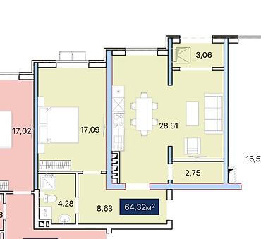 квартиры в аренду аламедин 1: 2 комнаты, 64 м², 4 этаж — 3